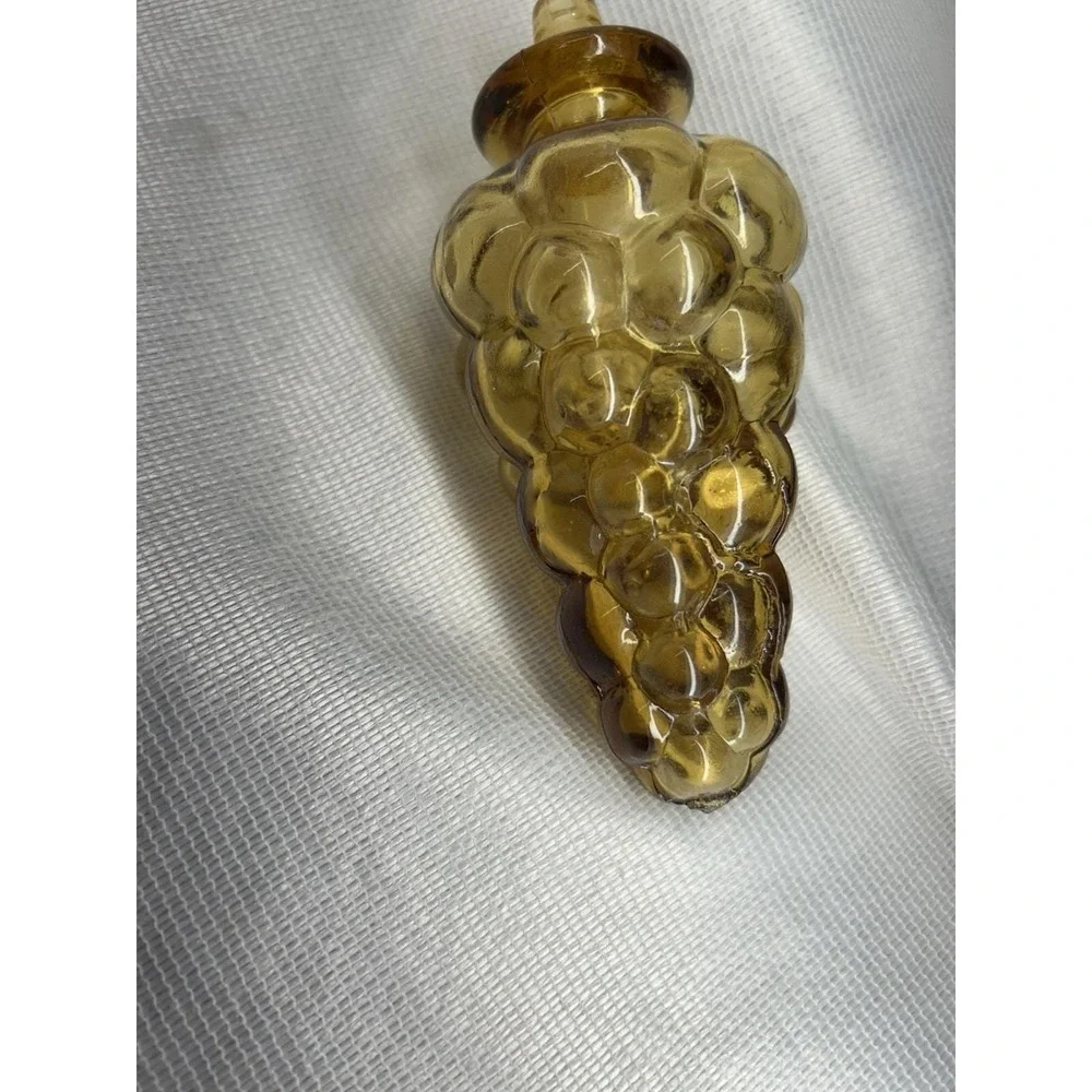 Vintage Italian Amber Glass Genie Bottle ~Bulging Bubble ~ Missing Plastic Seal